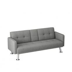 73.23 in. W Flared Arm Fabric Modern Straight Convertible Folding Sleeper Sofa in Gray Seats by Wateday -Wateday Sales Store gray wateday sofas couches yj yuki9596361 4f 1000