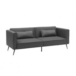 81.90 in. W Square Arm Linen Modern Style Straight Folding Bed Sofa in Gray by Wateday