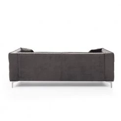 82.30 in. Wide Square Arm Velvet Modern Straight Sofa in Gray with 2-Pillows by Wateday -Wateday Sales Store gray wateday sofas couches yj yuki9596639 1f 1000