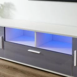 63 in. Gray TV Stand with 1-Drawer Fits TV's up to 65 in. with LED Lights, 2 Doors by Wateday -Wateday Sales Store gray wateday tv stands yj yuki9595940 c3 1000