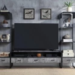 60 in. Gray TV Stand with 3 Drawers Fits TV's up to 65 in. by Wateday -Wateday Sales Store gray wateday tv stands yj yuki9596492 31 1000
