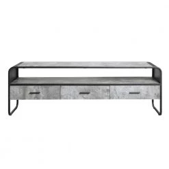 60 in. Gray TV Stand with 3 Drawers Fits TV's up to 65 in. by Wateday
