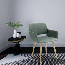 Green Velvet Upholstered Backrest Side Chair by Wateday 15 Green Velvet Upholstered Backrest Side Chair by Wateday -Wateday Sales Store green wateday accent chairs yj 1001green 31 1000