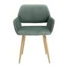 Green Velvet Upholstered Backrest Side Chair by Wateday