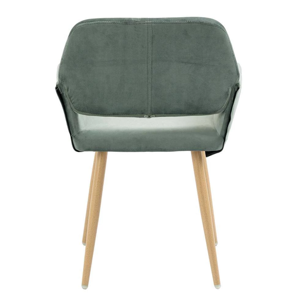Green Velvet Upholstered Backrest Side Chair by Wateday 3 Green Velvet Upholstered Backrest Side Chair by Wateday - Image 3
