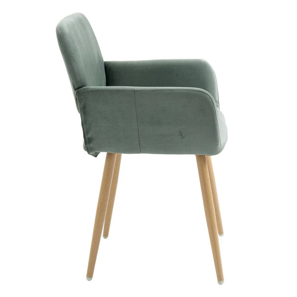 Green Velvet Upholstered Backrest Side Chair by Wateday 2 Green Velvet Upholstered Backrest Side Chair by Wateday - Image 2