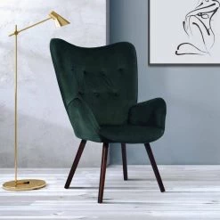 Green Tufted Velvet Wingback Arm Chair by Wateday -Wateday Sales Store green wateday accent chairs yj yuki9596366 31 1000