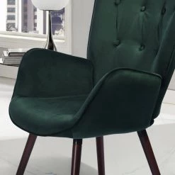 Green Tufted Velvet Wingback Arm Chair by Wateday -Wateday Sales Store green wateday accent chairs yj yuki9596366 4f 1000