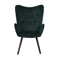 Green Tufted Velvet Wingback Arm Chair by Wateday