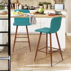 39.80 in. Green Low Back Metal Frame 28.7 in. Bar Stool with Velvet Seat (Set of 2) by Wateday -Wateday Sales Store green wateday bar stools yj yuki9596056 31 1000