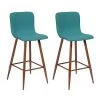 39.80 in. Green Low Back Metal Frame 28.7 in. Bar Stool with Velvet Seat (Set of 2) by Wateday