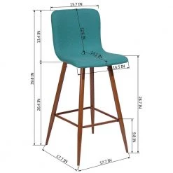 39.80 in. Green Low Back Metal Frame 28.7 in. Bar Stool with Velvet Seat (Set of 2) by Wateday -Wateday Sales Store green wateday bar stools yj yuki9596056 fa 1000