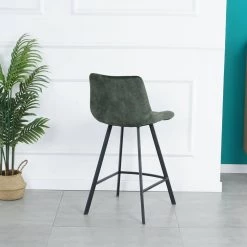 37.40 in. Green Low Back Metal Frame Stool Height 28 in. Bar Stool with Velvet Seat (Set of 2) by Wateday -Wateday Sales Store green wateday bar stools yj yuki9596310 c3 1000