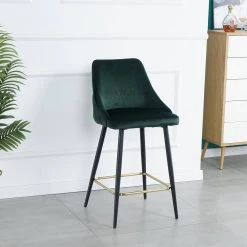40.50 in. Green Low Back Metal Frame Stool Height 28 in. Bar Stool with Velvet Seat (Set of 2) by Wateday -Wateday Sales Store green wateday bar stools yj yuki9596311 31 1000