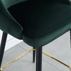 40.50 in. Green Low Back Metal Frame Stool Height 28 in. Bar Stool with Velvet Seat (Set of 2) by Wateday -Wateday Sales Store green wateday bar stools yj yuki9596311 4f 1000