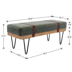 Green Upholstered Bench 17.7 in. H x 15.7 in. W x 44.1 in. D by Wateday -Wateday Sales Store green wateday bedroom benches yj yuki9595367 1f 1000