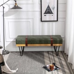 Green Upholstered Bench 17.7 in. H x 15.7 in. W x 44.1 in. D by Wateday -Wateday Sales Store green wateday bedroom benches yj yuki9595367 31 1000