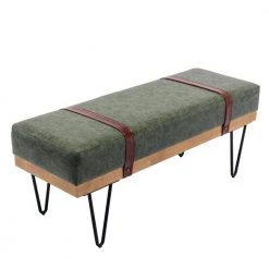 Green Upholstered Bench 17.7 in. H x 15.7 in. W x 44.1 in. D by Wateday