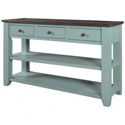 48.82 in. Green Rectangle Wood Console Table with 3 Drawers and 2 Shelves by Wateday
