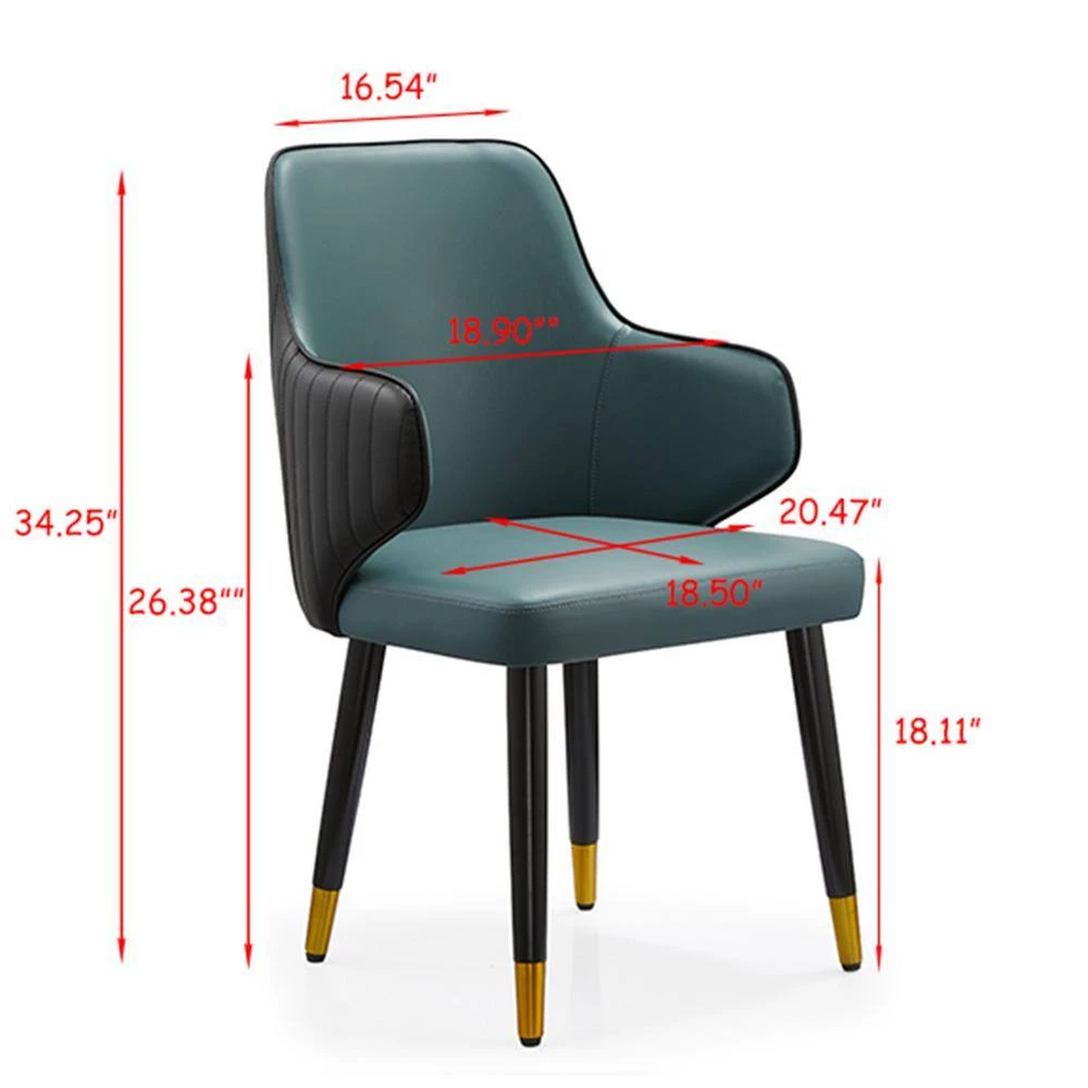 Green PU Leather Dining Side Chairs (Set of 2) by Wateday 6 Green PU Leather Dining Side Chairs (Set of 2) by Wateday - Image 6