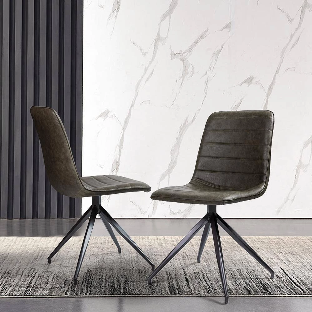 Green Vegan Leather Dining Side Chair (Set of 2) by Wateday 8 Green Vegan Leather Dining Side Chair (Set of 2) by Wateday - Image 8