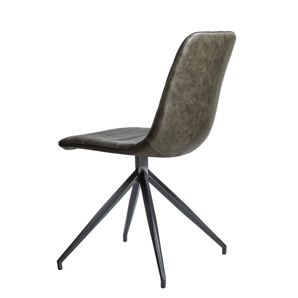 Green Vegan Leather Dining Side Chair (Set of 2) by Wateday 2 Green Vegan Leather Dining Side Chair (Set of 2) by Wateday - Image 2