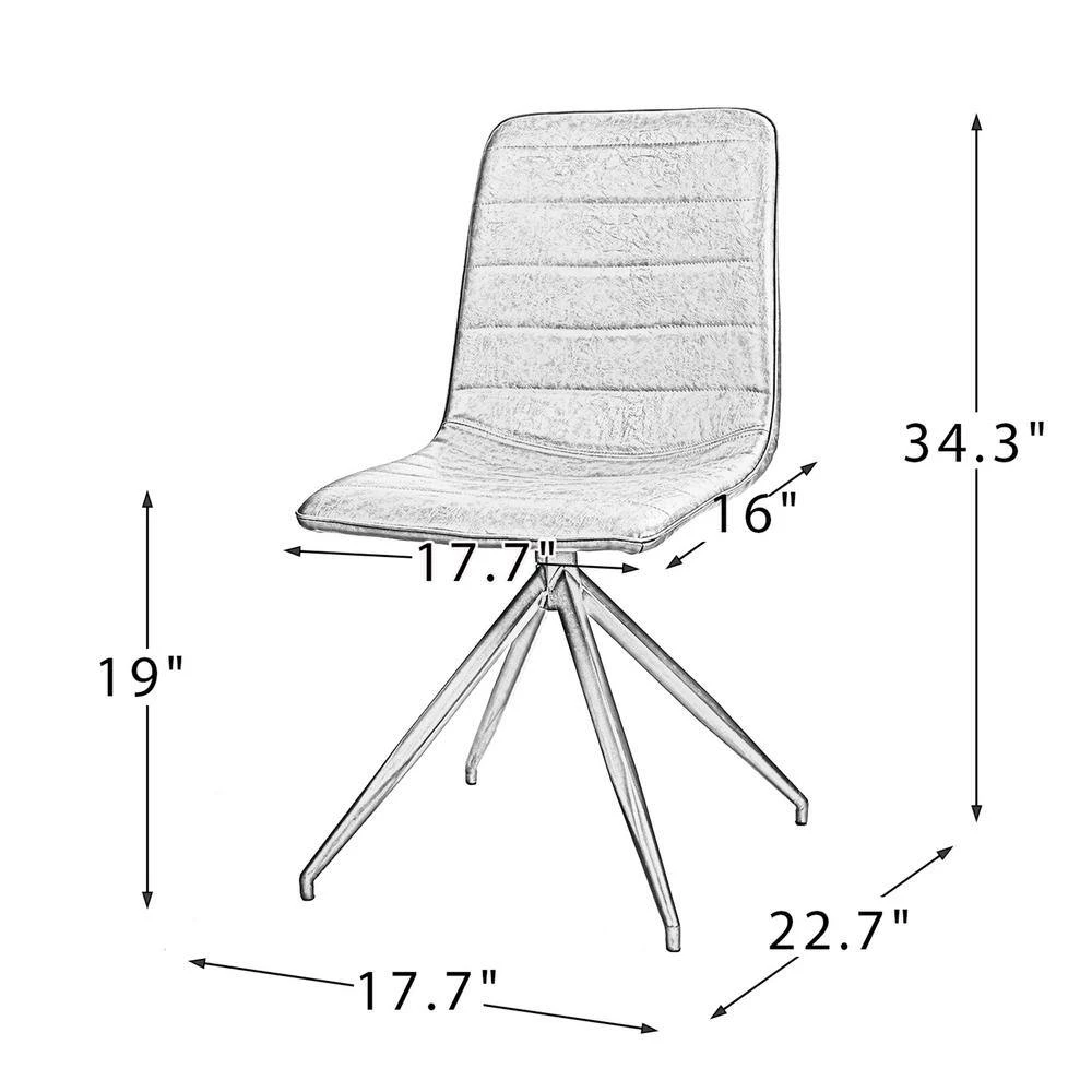 Green Vegan Leather Dining Side Chair (Set of 2) by Wateday 7 Green Vegan Leather Dining Side Chair (Set of 2) by Wateday - Image 7