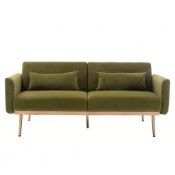 68.50 in. W Green Velvet 2-Seater Loveseats by Wateday