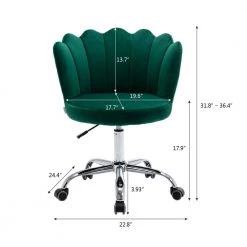 Green Velvet Swivel Shell Office Chair without Arms by Wateday 12 Green Velvet Swivel Shell Office Chair without Arms by Wateday -Wateday Sales Store green wateday office stools yj yuki9596474 44 1000
