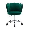 Green Velvet Swivel Shell Office Chair without Arms by Wateday