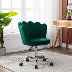 Green Velvet Swivel Shell Office Chair without Arms by Wateday 9 Green Velvet Swivel Shell Office Chair without Arms by Wateday -Wateday Sales Store green wateday office stools yj yuki9596474 c3 1000