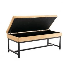 Light Brown Storage Bench 18.11 in. x 44.09 in. x 17.52 in. by Wateday -Wateday Sales Store light brown wateday bedroom benches yj yuki9596067 4f 1000
