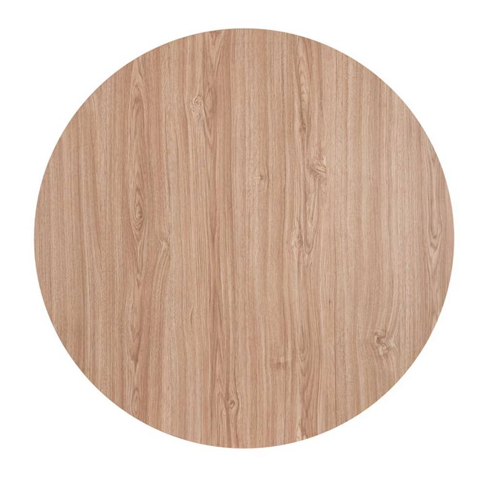 35.04" Light Brown Round MDF Top Coffee Table with X Steel Legs by Wateday 3 35.04" Light Brown Round MDF Top Coffee Table with X Steel Legs by Wateday - Image 3