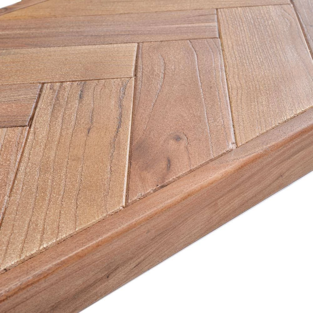 43 .3" Light Brown Rectangle Wood Top Coffee Table with Metal Hairpin Legs by Wateday 3 43 .3" Light Brown Rectangle Wood Top Coffee Table with Metal Hairpin Legs by Wateday - Image 3