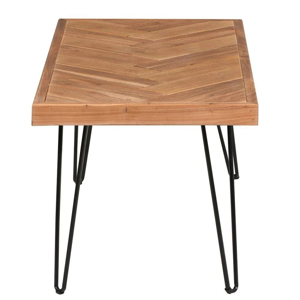 43 .3" Light Brown Rectangle Wood Top Coffee Table with Metal Hairpin Legs by Wateday 2 43 .3" Light Brown Rectangle Wood Top Coffee Table with Metal Hairpin Legs by Wateday - Image 2