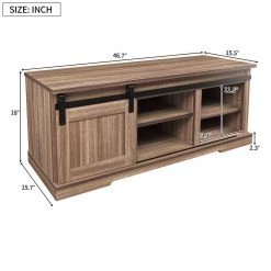 Light Brown Storage Bench with a Sliding Door and Adjustable Shelf, 18"H x 15.6"W x 46.7"L by Wateday -Wateday Sales Store light brown wateday dining benches yj yuki9595357 1f 1000