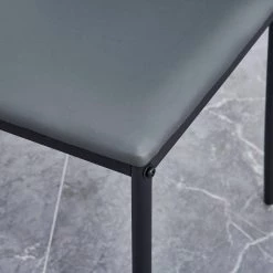 Light Gray Leather Dining Chairs with Painted Metal Legs (Set of 4) by Wateday -Wateday Sales Store light gray wateday dining chairs yj yuki9595911 4f 1000