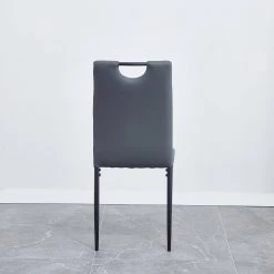 Light Gray Leather Dining Chairs with Painted Metal Legs (Set of 4) by Wateday -Wateday Sales Store light gray wateday dining chairs yj yuki9595911 66 1000