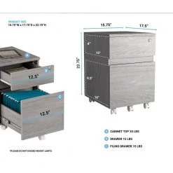 Light Gray File Cabinet with 2-Drawer by Wateday -Wateday Sales Store light gray wateday file cabinets yj yuki9595433 1f 1000