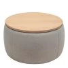 Light Gray Round Storage Ottoman by Wateday