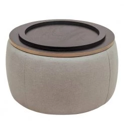 Light Gray Round Storage Ottoman by Wateday -Wateday Sales Store light gray wateday ottomans yj yuki9596256 c3 1000