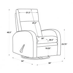 Light Gray Fabric Handle Manual Glider Swivel Recliner by Wateday -Wateday Sales Store light gray wateday recliners yj yuki9595871 1f 1000