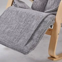 Light Gray Linen Relax Rocking Recliner with Cotton Fabric Cushion by Wateday -Wateday Sales Store light gray wateday recliners yj yuki9595893 4f 1000