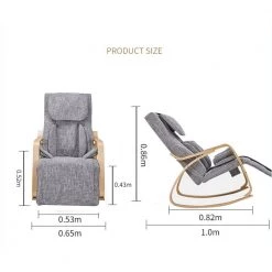 Light Gray Linen Relax Rocking Recliner with Cotton Fabric Cushion by Wateday -Wateday Sales Store light gray wateday recliners yj yuki9595893 fa 1000