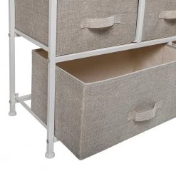 Natural Storage Cabinet with 5-Fabric Drawers by Wateday -Wateday Sales Store natural wateday accent cabinets yj yuki9596476 4f 1000