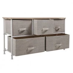 Natural Storage Cabinet with 5-Fabric Drawers by Wateday -Wateday Sales Store natural wateday accent cabinets yj yuki9596476 77 1000