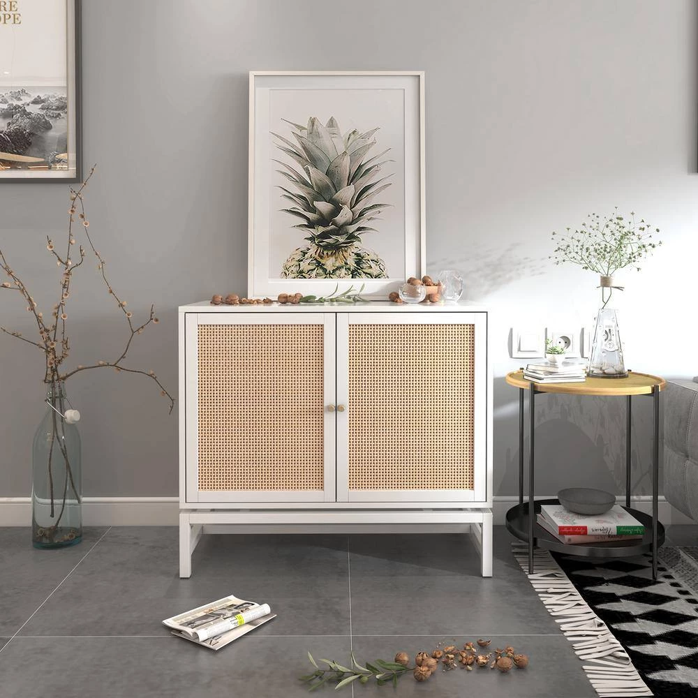 Natural Rattan Accent Storage Cabinet with 2-Door by Wateday 8 Natural Rattan Accent Storage Cabinet with 2-Door by Wateday - Image 8