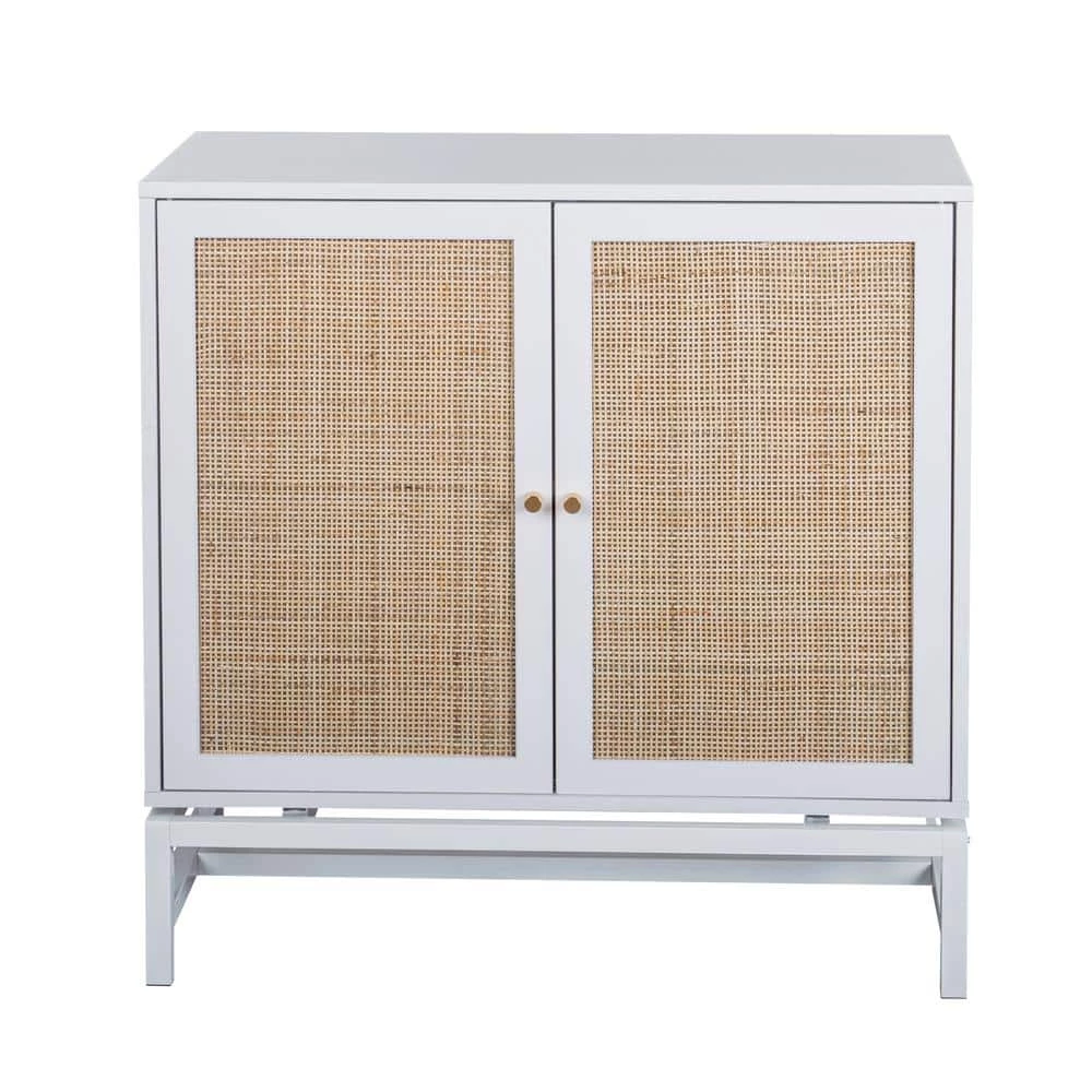 Natural Rattan Accent Storage Cabinet with 2-Door by Wateday 1 Natural Rattan Accent Storage Cabinet with 2-Door by Wateday