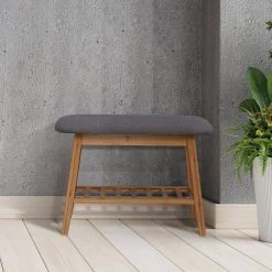 Natural Color Entryway Shoe Rack Bench 17.3 in. H x 12 in. W x 23.6 in. D by Wateday -Wateday Sales Store natural wateday bedroom benches yj yuki9595315 c3 1000