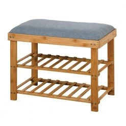 Natural Color Entryway Shoe Rack Bench 19.88 in. H x 11.4 in. W x 23.62 in. D by Wateday